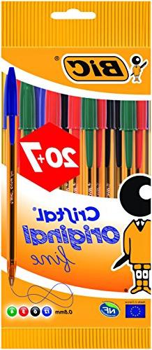 BOLIGRAFO BIC CRISTAL FINE POUCH PACK 27 UNIDADES SURTIDAS