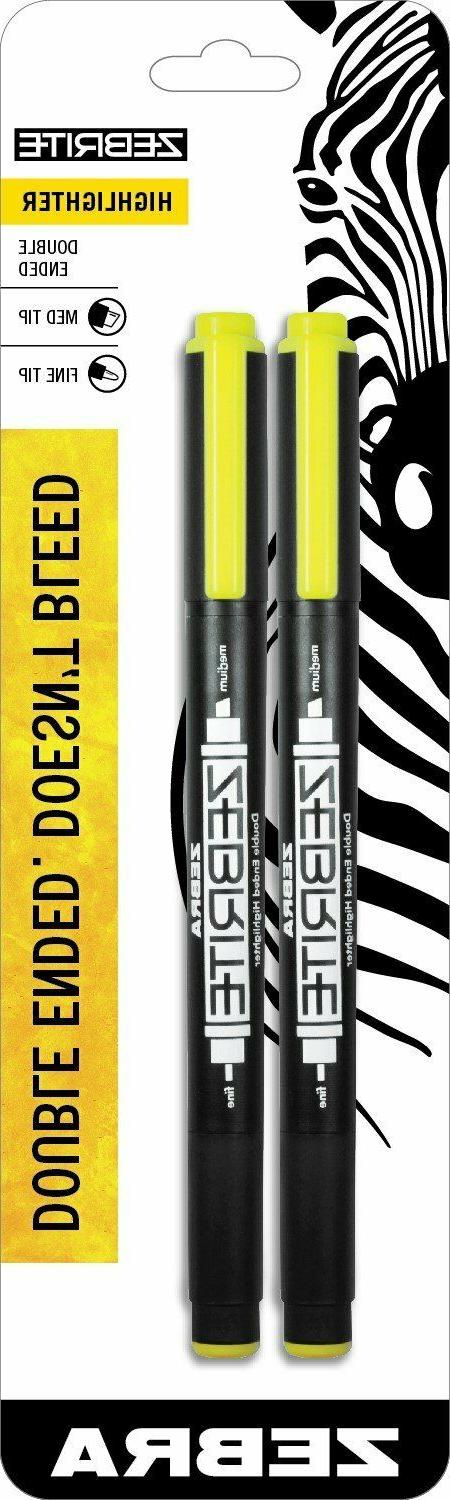 Zebra Zebrite Double-Ended Highlighter, Chisel and Fine Poin
