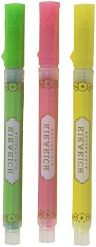 Zebra Glitter Highlighter, Kirarich, Pack of 3 