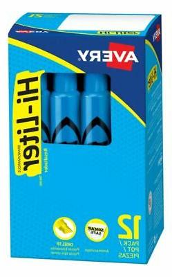 Avery&reg; Hi-Liter&reg; Desk-Style Highlighters, Fluorescent Blue