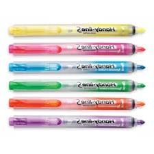 Pentel Highlighter, Retract, Refillable, Chisel Tip, Orange 