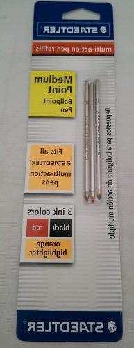 Staedtler Multi-Action Refill, 0.8 Medium Point Black/Red Ba