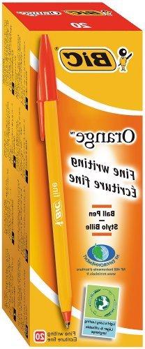 Bic Orange Original Fine Ball Pens Box - 20 Red