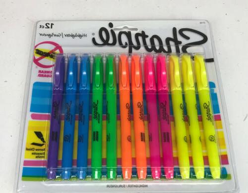 Sharpie Pocket Highlighters, Chisel Tip, Assorted Colors, 12