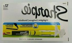 Narrow Chisel Tip Fluorescent Yellow Pack Of 12