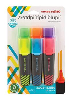 Office Depot Brand Liquid Highlighters, Chisel Point, Black/