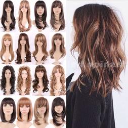 Long Hair Wig Straight Curly Full Wig With Bangs Women Cospl
