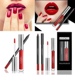 Long Lasting Lipstick Waterproof Matte Liquid Gloss Lip Line