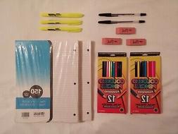 lot  Presharpened color pencils Pink erasers high lighter pe