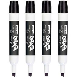 Low-Odor Dry Erase Markers, Chisel Tip, Black Color 4/Pack