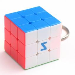 Mini Cute Highlight Stickerless 3x3 3x3x3 Keychain Speed Mag