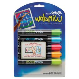 EXPO - Neon Dry Erase Marker, Bullet Tip, Assorted, 5 per Se
