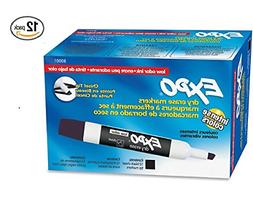 Expo 80001 Low Odor Chisel Point Dry Erase Markers, Black, 1