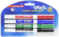 Expo Low Odor Dry Erase Pen Style Markers, 4 Colored Markers