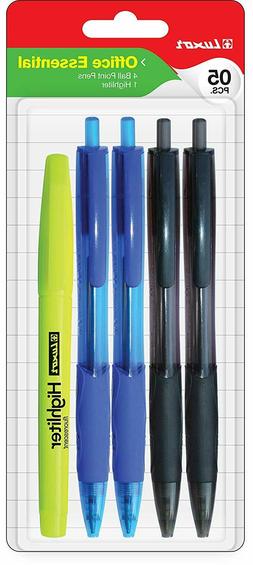 OFFICE ESSENTIAL , Four Retractable Pens with One Highlighte