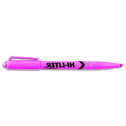 HI-LITER  Pen Style, Chisel Tip, Fluorescent Pink Ink, 12/Pa