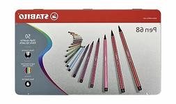 Stabilo Pen 68 Metal Tin, 50-Color Set Medium