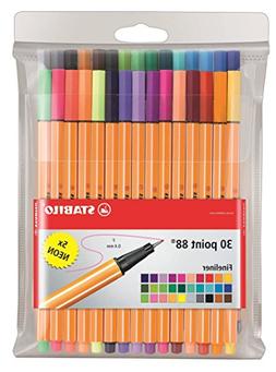 Point 88 Fineliner Pens 0.4m 30 color wallet set
