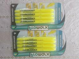 Promarx Pocket Highlighters, Chisel Tip, 2 packs of 4 Yellow