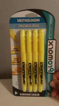 Promarx Pocket Highlighters, Chisel Tip, 4 Count Pack ~ Yell