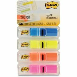 Post-it Highlighting Flags, Bright, 1/2" x 1 3/4", 4 Dispens