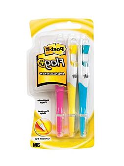Post-it Flag+ Highlighter, Yellow, Pink, and Blue, 50-Color 
