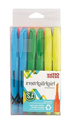 Office Depot Brand 100% Recycled Pen-Style Highlighters, Ass