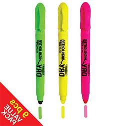 Fullmark Retractable Gel Bible Dry Highlighter, Assorted Col