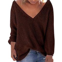 SMALLE ◕‿◕ Fashion in Women's V-Neck Pullover Sweater 