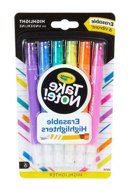 Crayola Take Note! Erasable Highlighters, School Supplies, 6