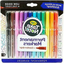 Crayola Take Note Permanent Markers Comfort Grip Vibrant Fin