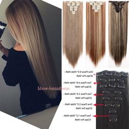 Thick Long 8PCS Clip In Real as Remy Human Hair Extension Fu