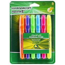 Ticonderoga Emphasis Fluorescent Highlighters, Desk Style, C
