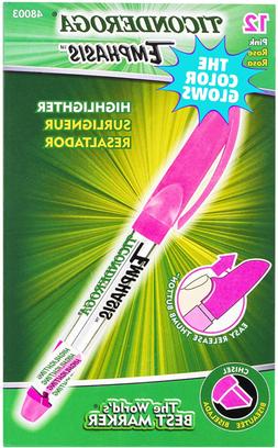 TICONDEROGA Emphasis Fluorescent Highlighters, Pocket Style 