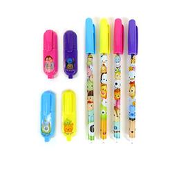 & Glitter Gel Pen Set : Purple Pink Yellow Blue