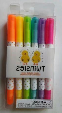 Twinsies 6 Pack Double Sided Markers/highlighters