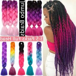 US Highlight 4Tone Mix Jumbo Braiding Straight Box Braids Ha