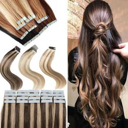 US Thick Glue Tape IN Remy 100% Human Hair Extensions Seamle
