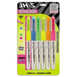 ZEB77005 Liquid Ink Highlighter, Chisel Point, 5/PK, Ast