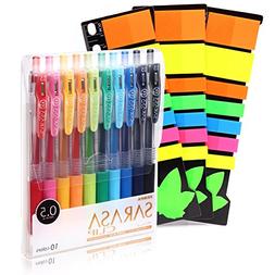 Zebra Sarasa Clip 0.5 and Colorful Sticky Notes Set | 10 Mul