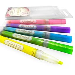 S - Wallet Of 5 &ndash; Blue, Green, Pink, Violet And Yellow