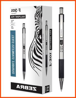 Zebra F 301 Ballpoint Stainless Steel Retractable Pen Fine P