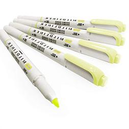 Marker Pen - Double Ended - Yellow - Pack Of 5
