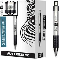 Zebra Pen F 301 Ballpoint Stainless Steel Retractable Fine P