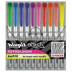 Zebra - Zazzle Liquid Ink Highlighter, Chisel Tip, Asst Colo